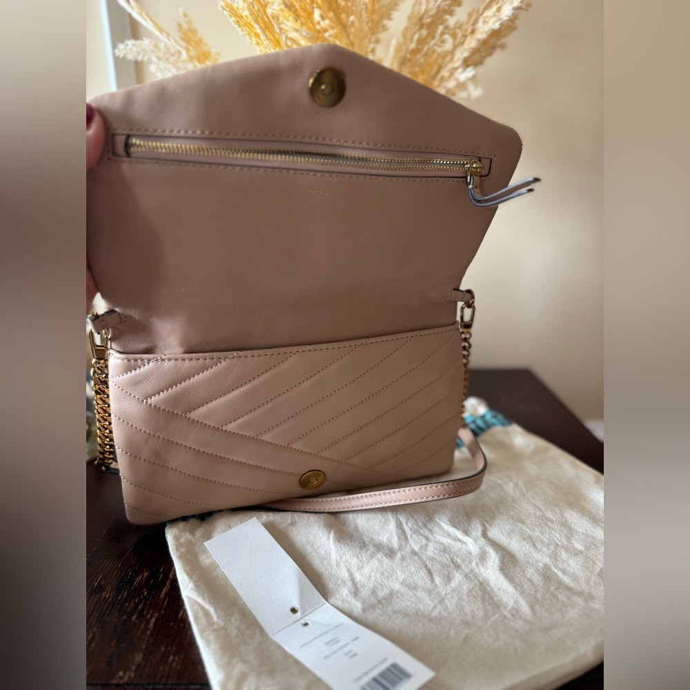 Tory Burch Kira Tan Quilted Shoulder Bag Clutch - Picture 7 of 8